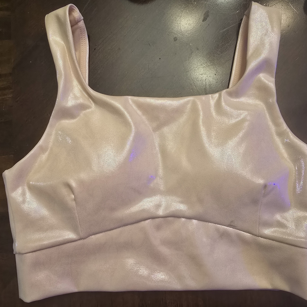 Brand New(WOT) Mono B Shimmer Pink Crop Top/Sports BRA– Size Small